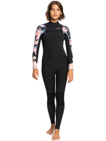 3/2mm Swell Series - Chest Zip Wetsuit - Anthracite Paradise Found Women's wetsuits Roxy UK 8 