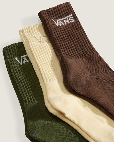 Classic Crew Sock - 3 Pack (Green, Beige, Brown)