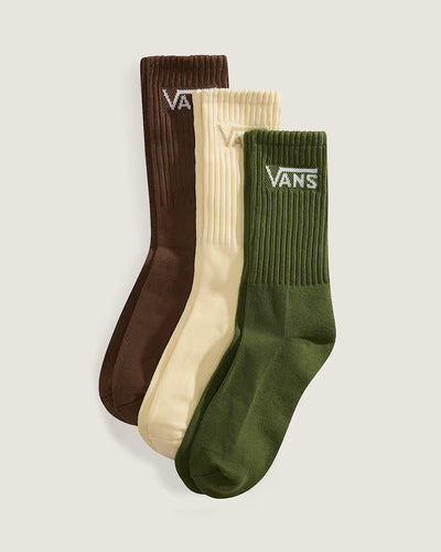 Classic Crew Sock - 3 Pack (Green, Beige, Brown)