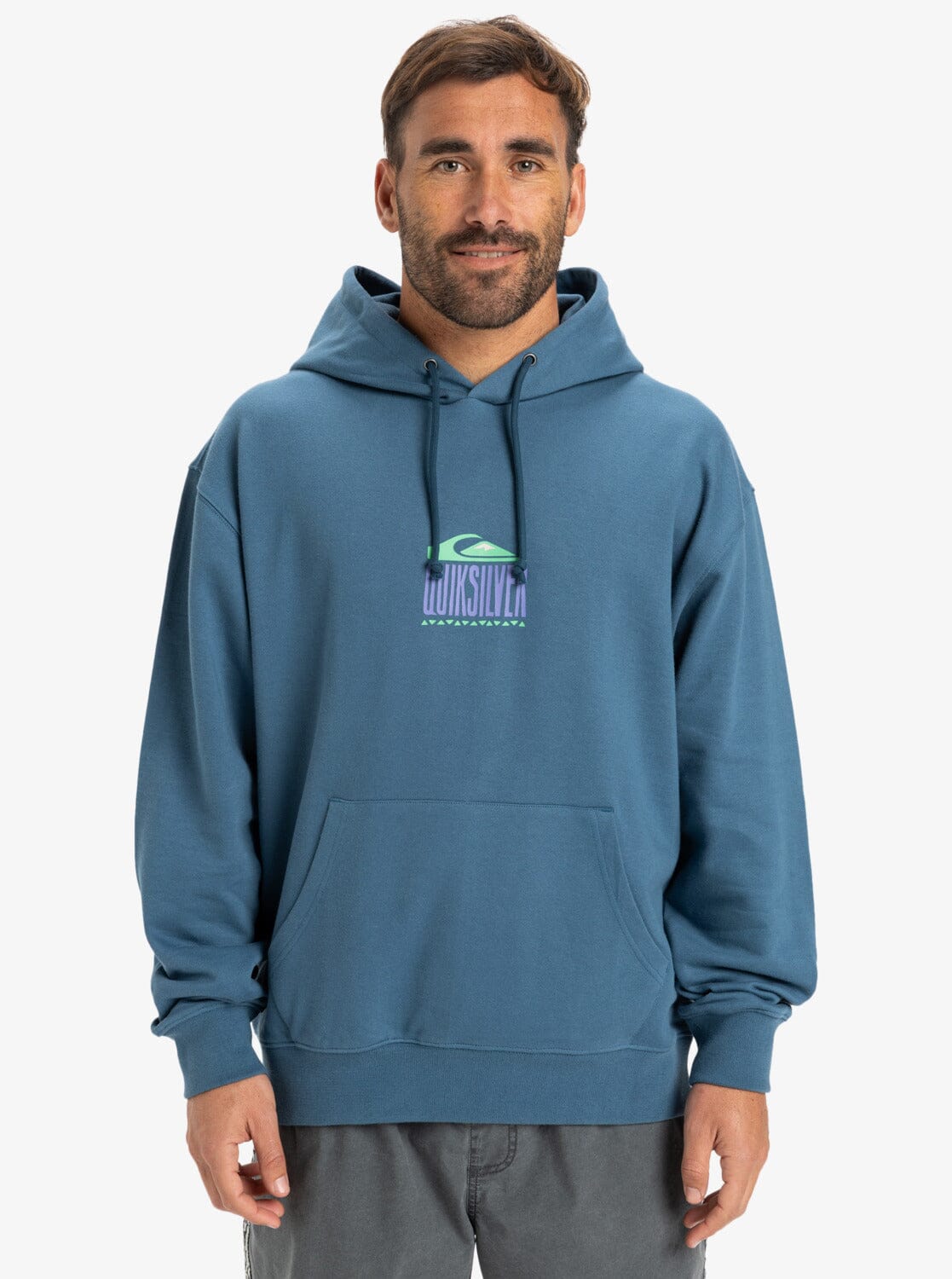APOG Heritage Pullover Hoodie - Real Teal Men's Hoodies & Sweatshirts Quiksilver 
