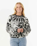 Artist Of The Search - Ty Williams Jacquard Crew - Black Women's Hoodies & Sweatshirts Rip Curl Women 