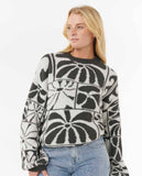 Artist Of The Search - Ty Williams Jacquard Crew - Black Women's Hoodies & Sweatshirts Rip Curl Women 