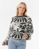 Artist Of The Search - Ty Williams Jacquard Crew - Black Women's Hoodies & Sweatshirts Rip Curl Women XS 