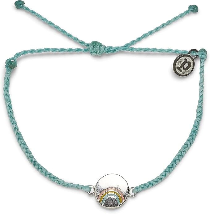 Be A Rainbow Silver Charm Bracelet - Seafoam Jewellery Pura Vida 