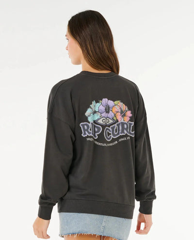 Bells Heritage Crew - Washed Black Women's Hoodies & Sweatshirts Rip Curl Women 