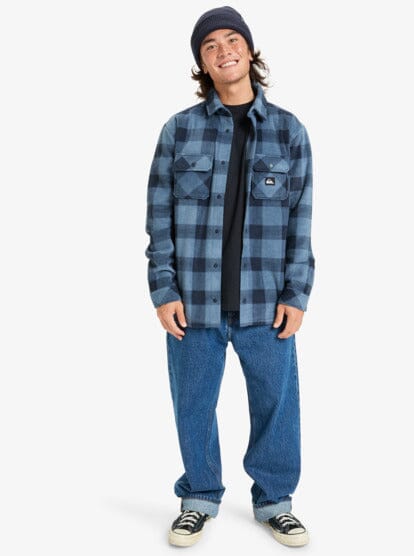 Bering Strait Check Shirt (XL) - China Blue Northsea Plaid Men's Shirts & Polos Quiksilver 