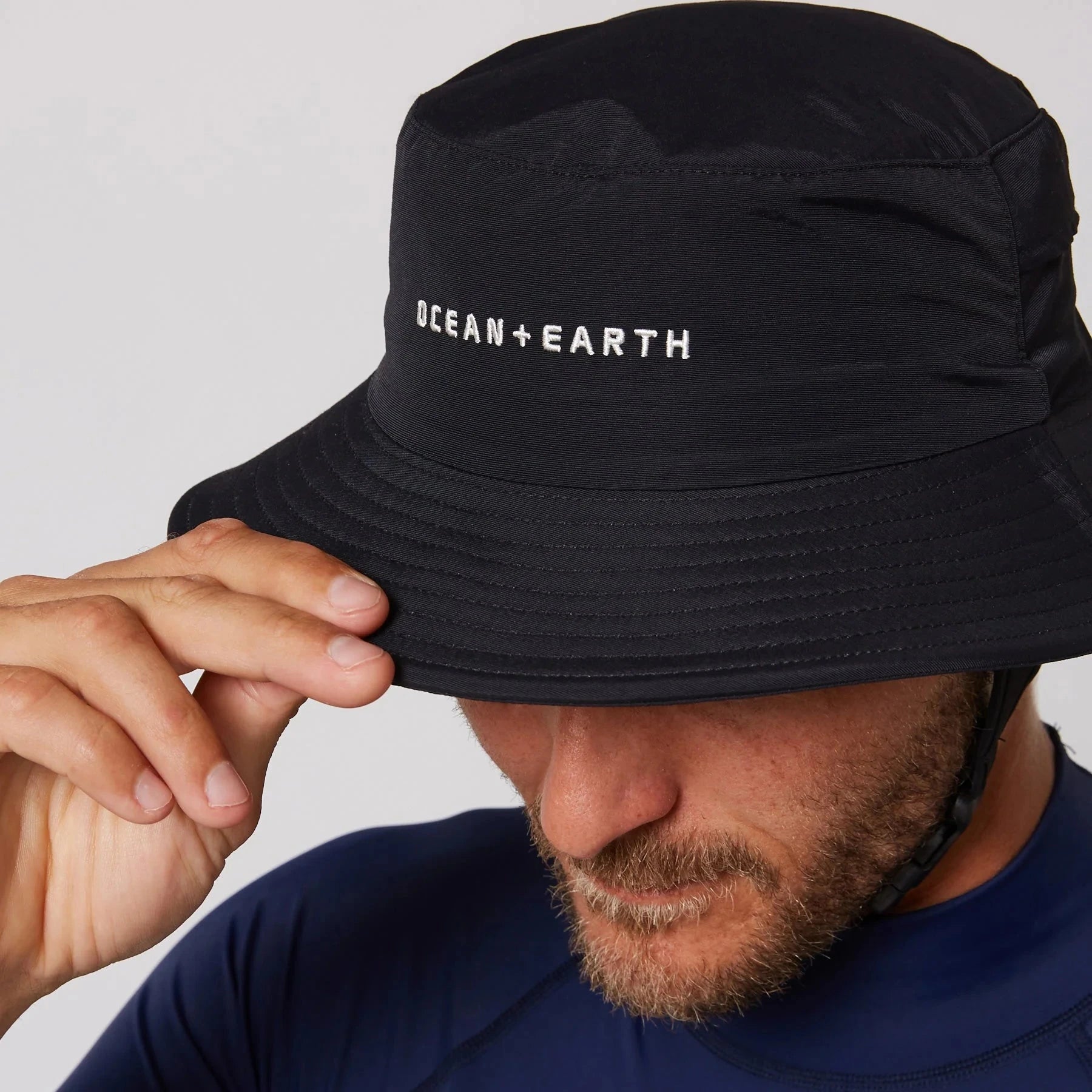 Bingin Soft Peak Surf Hat - Black Unisex Hats Ocean & Earth 