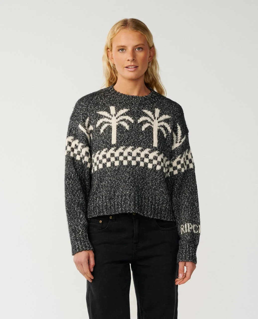 Bossa Nova Neps Crew - Washed Black Women's Hoodies & Sweatshirts Rip Curl Women S 