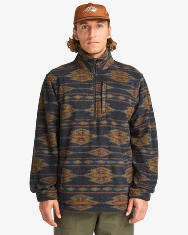 Boundary Mock Neck Fleece - Black1 Men's Hoodies & Sweatshirts Billabong S 