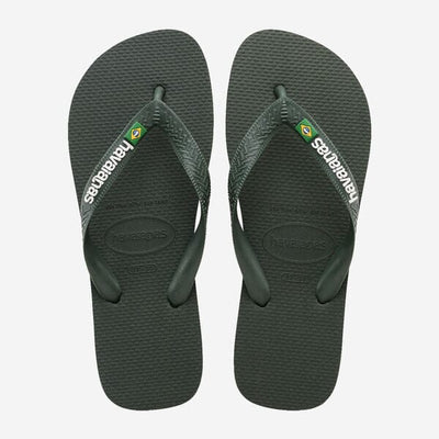 Brasil Logo - Olive Green/Olive Green Men's Shoes & Flip Flops Havaianas UK 6/7 