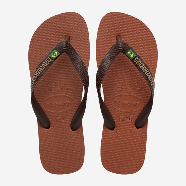 Brasil Logo - Rust/Coffee Men's Shoes & Flip Flops Havaianas UK7/8 