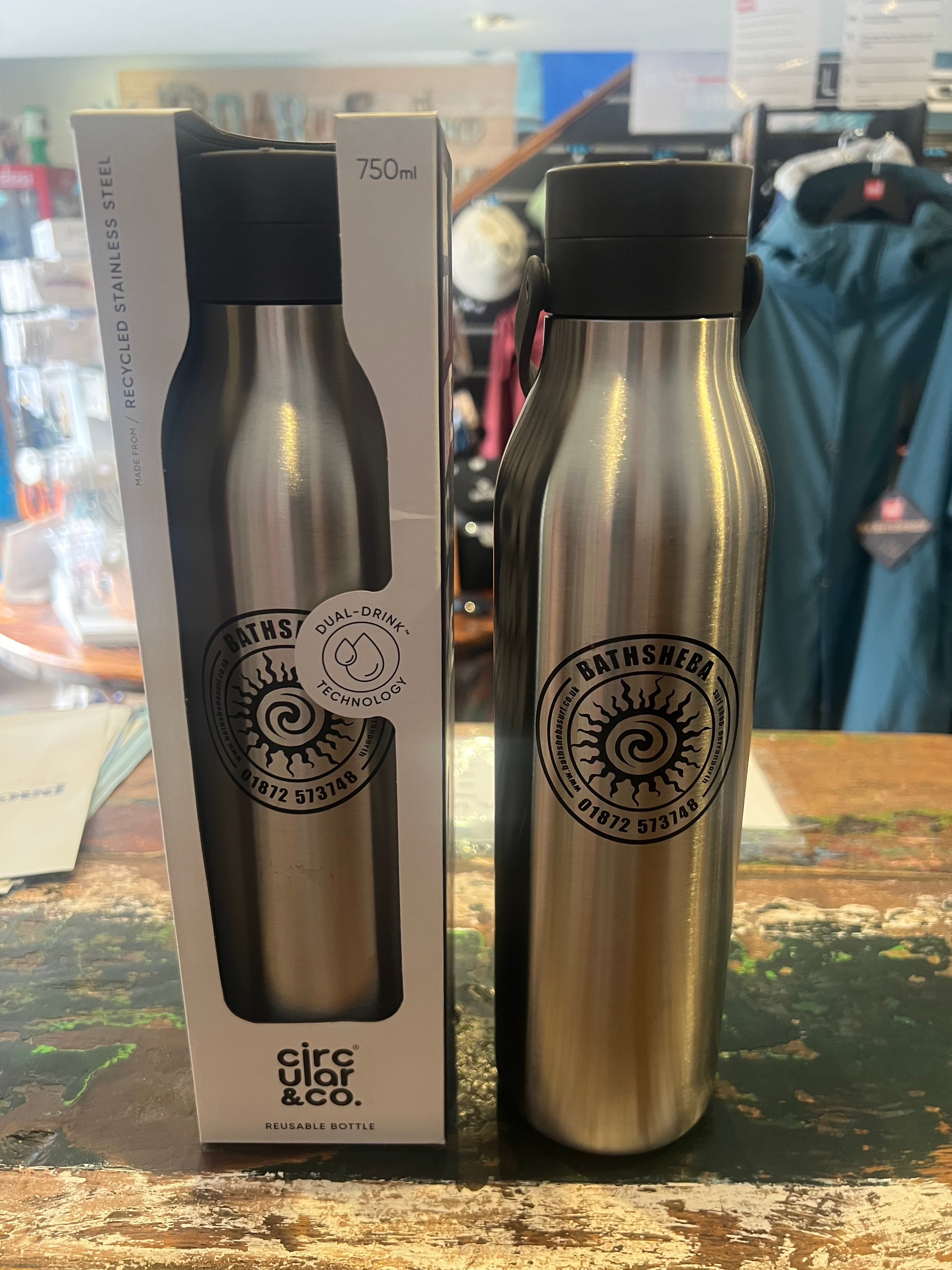 Circular&Co. Bathsheba Surf Reusable Water Bottle (750ml) - Black Cups & Flasks Circular&Co. 