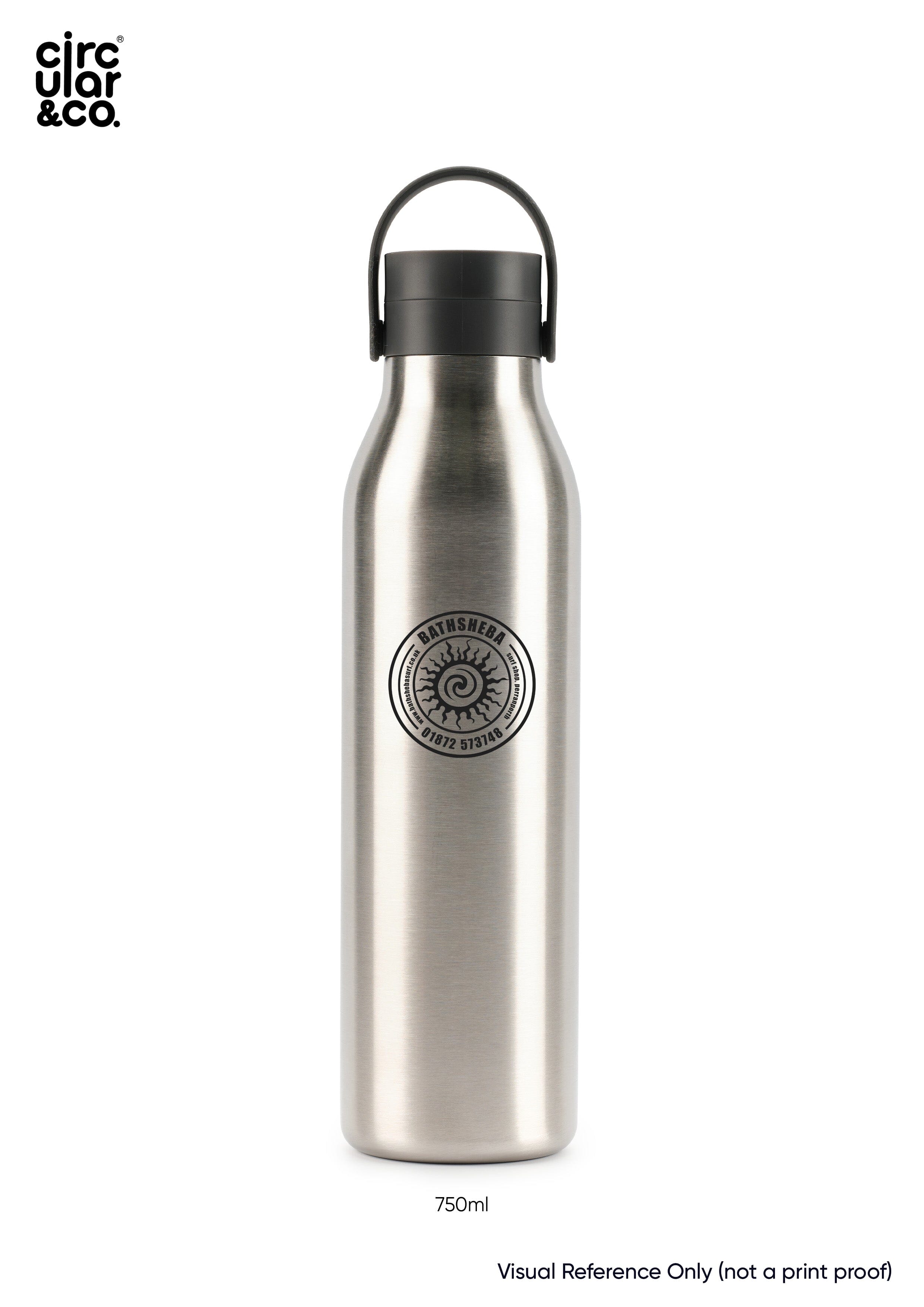 Circular&Co. Bathsheba Surf Reusable Water Bottle (750ml) - Black Cups & Flasks Circular&Co. 