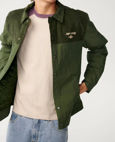 Classic Surf Cord Puffer Jacket - Dark Olive Men's Jackets Rip Curl 