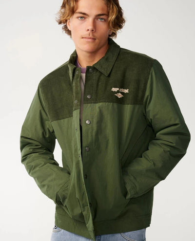 Classic Surf Cord Puffer Jacket - Dark Olive Men's Jackets Rip Curl M 