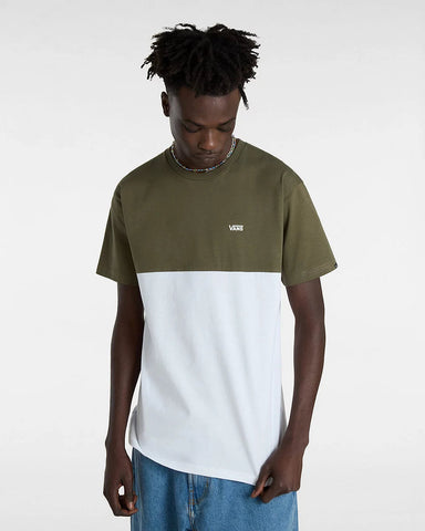 Colorblock T-Shirt - White/Grape Leaf Men's T-Shirts & Vests Vans 