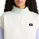 Colourblock Half Zip Mock Neck Sweatshirt - Marshmallow/Cosmic Sky Women's Hoodies & Sweatshirts Vans Womens 