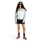 Colourblock Half Zip Mock Neck Sweatshirt - Marshmallow/Cosmic Sky Women's Hoodies & Sweatshirts Vans Womens 