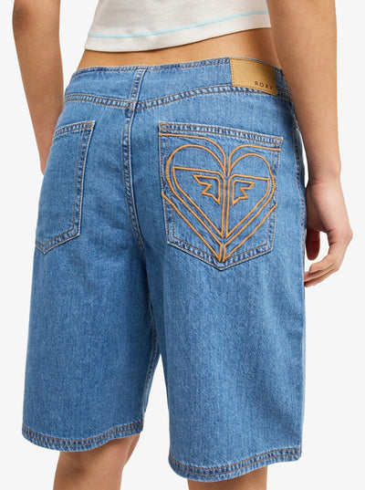 Cool Girl Longline Denim Short - Surf Wash Women's Shorts & Boardshorts Roxy 