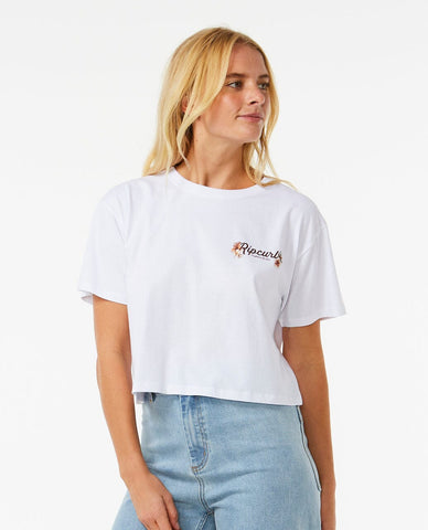 Dancing Crop Tee - White Women's T-Shirts and Vest Tops Rip Curl women 