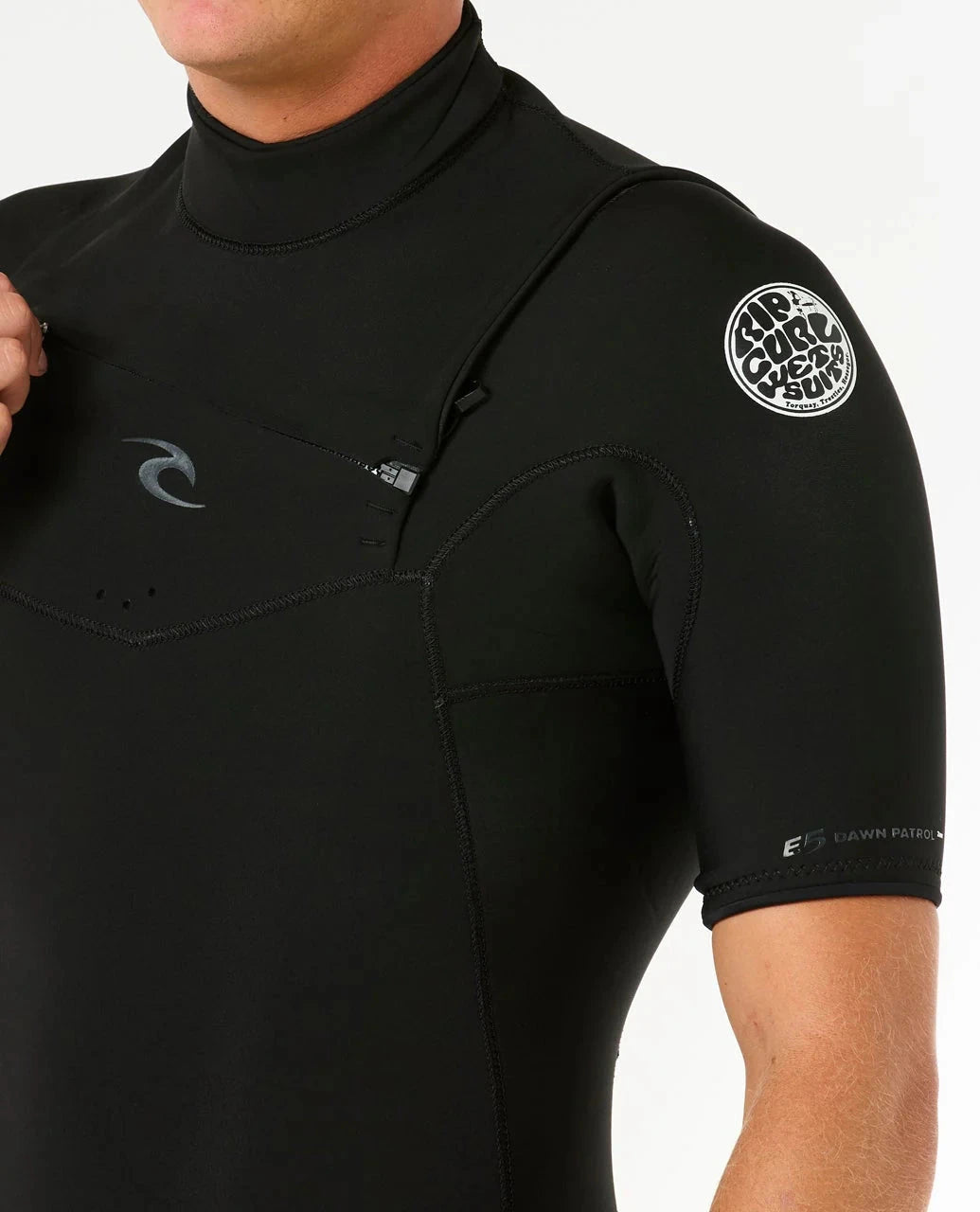 Dawn Patrol 2/2 Short Sleeve Chest Zip Wetsuit - Black Wetsuits Rip Curl 