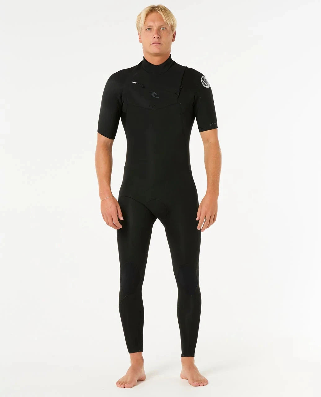Dawn Patrol 2/2 Short Sleeve Chest Zip Wetsuit - Black Wetsuits Rip Curl MS 