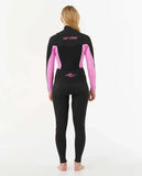 Dawn Patrol 5/3 Chest Zip Wetsuit - Black/Pink (2025) Women's wetsuits Rip Curl Women 