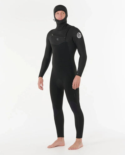 Dawn Patrol 5/4 Hooded Chest Zip Wetsuit - Black (2026) Wetsuits Rip Curl MS 