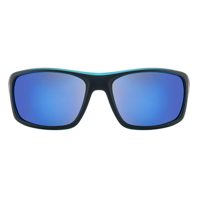 DD Axle - Satin Black & Crystal Blue/Grey Blue Mirror Polarised Sunglasses Dirty Dog 