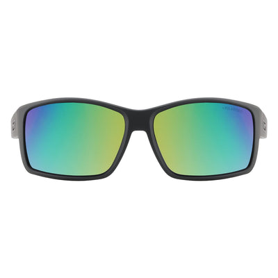DD Chill - Satin Black/Grey,Green Fusion Mirror Polarised Sunglasses Dirty Dog 