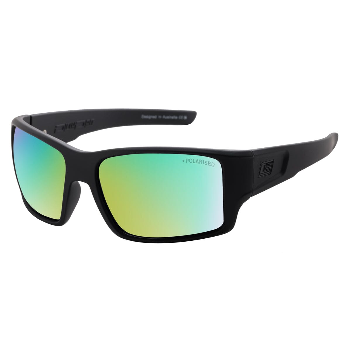 DD Chill - Satin Black/Grey,Green Fusion Mirror Polarised Sunglasses Dirty Dog 