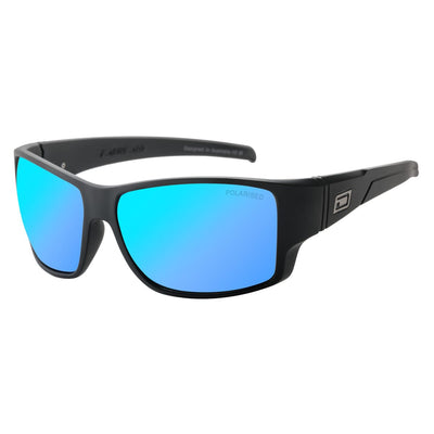 DD Hoodoo - Satin Black/Ice Blue Mirror,Grey Polarised Sunglasses Dirty Dog 