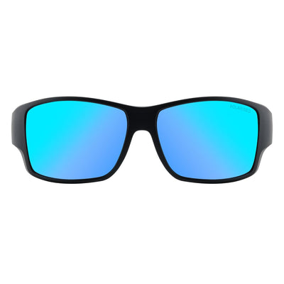 DD Hoodoo - Satin Black/Ice Blue Mirror,Grey Polarised Sunglasses Dirty Dog 
