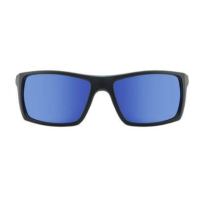 DD Primp - Satin Black & Crystal Blue/Grey Blue Fusion Mirror Polarised Sunglasses Dirty Dog 