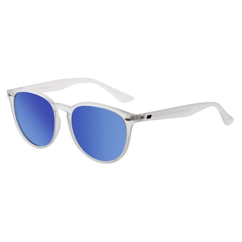DD Racoon - Satin Crystal/Grey,Ice Blue Mirror Polarised Sunglasses Dirty Dog 