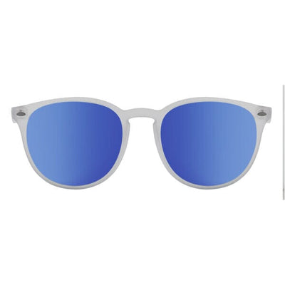 DD Racoon - Satin Crystal/Grey,Ice Blue Mirror Polarised Sunglasses Dirty Dog 