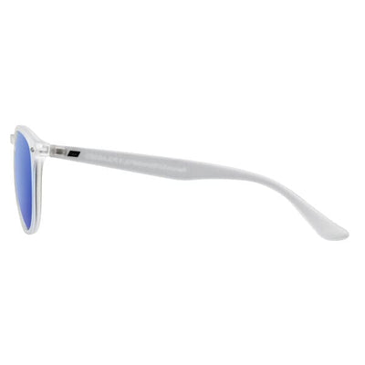 DD Racoon - Satin Crystal/Grey,Ice Blue Mirror Polarised Sunglasses Dirty Dog 