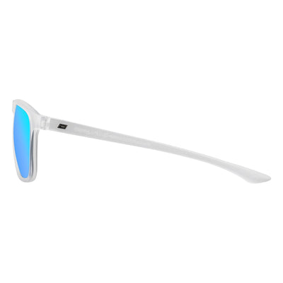 DD Shadow - Satin Crystal/Grey Blue Mirror Polarised Sunglasses Dirty Dog 