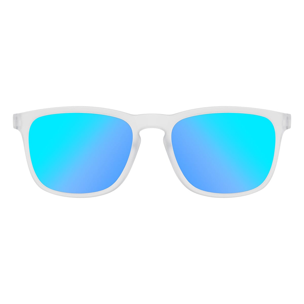 DD Shadow - Satin Crystal/Grey Blue Mirror Polarised Sunglasses Dirty Dog 
