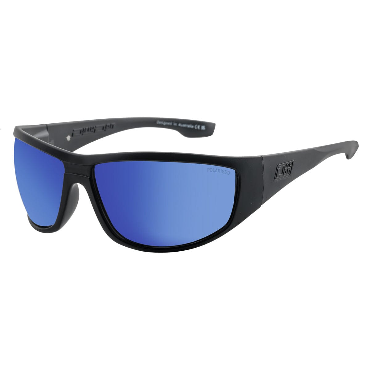 DD Vampire - Satin Black/Grey Blue Mirror Sunglasses Dirty Dog 