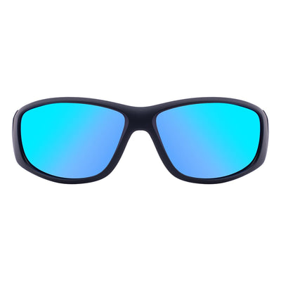 DD Wolf - Matt Black/Ice Blue Mirror Polarised Sunglasses Dirty Dog 