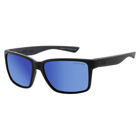 DD Yolo - Satin Black/Ice Blue Mirror Polarised Sunglasses Dirty Dog 