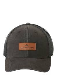 Decades Cotton H Trucker Cap - Black Men's Hats,Caps&Beanies Quiksilver 