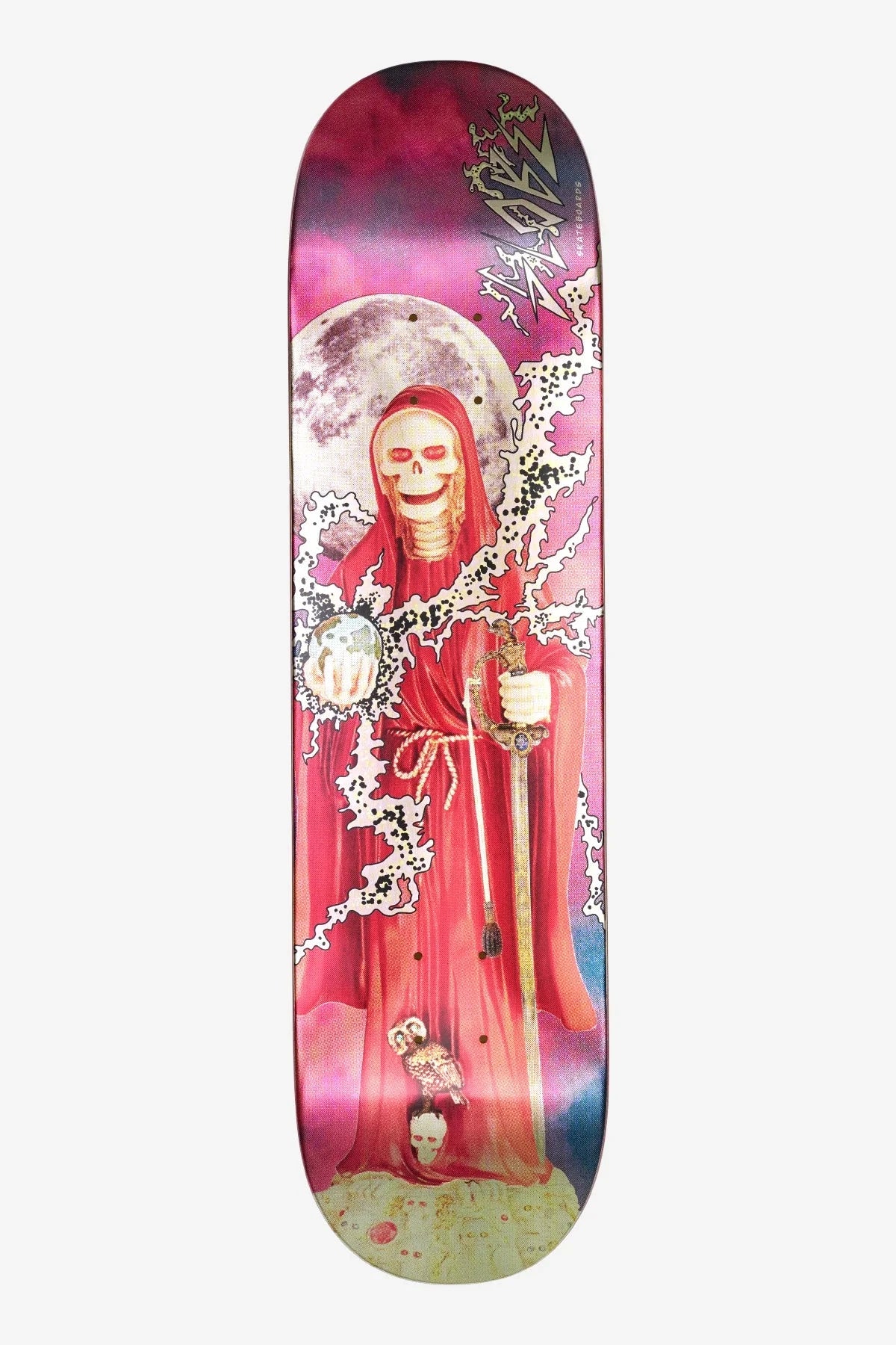 Downtown Doom Skateboard 8.00" - Silver/Red Skateboards Globe 