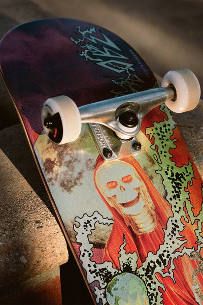 Downtown Doom Skateboard 8.00" - Silver/Red Skateboards Globe 