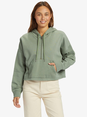 Drakes Cove - Half-Zip Hoodie - Agave Green Women's Hoodies & Sweatshirts Roxy XS 