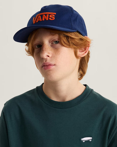 Drop V Logo Snapback Cap - Deep Indigo Men's Hats,Caps&Beanies Vans 
