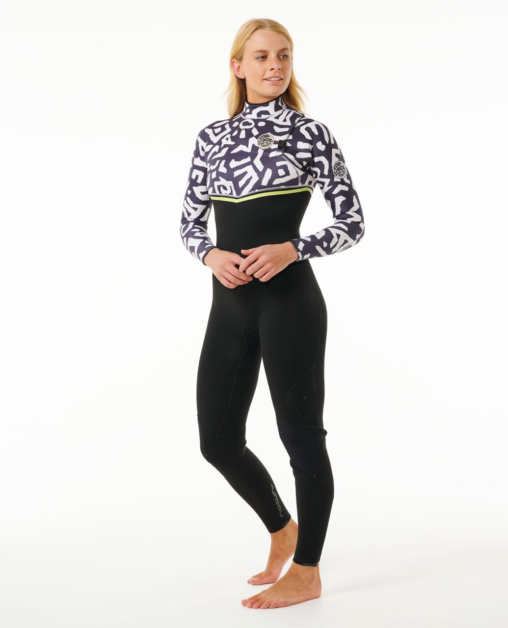 E-Bomb Zip Free 4/3mm Sublimed - Black/Lime (2025) Women's wetsuits Rip Curl Women 