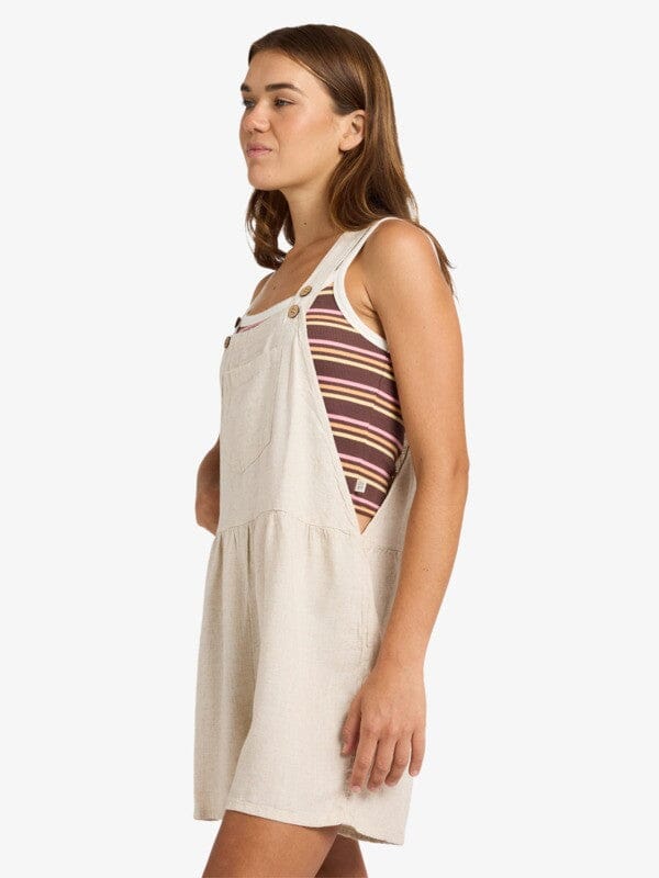 Easy Isle Mini Jumper (Dungaree Shorts) - Natural Women's Shorts & Boardshorts Roxy 