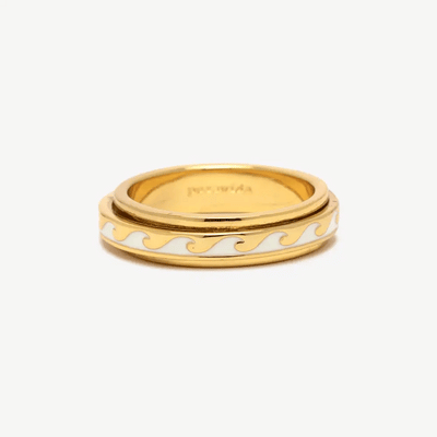 Enamel Wave Fidget Ring - Gold Jewellery Pura Vida 6 